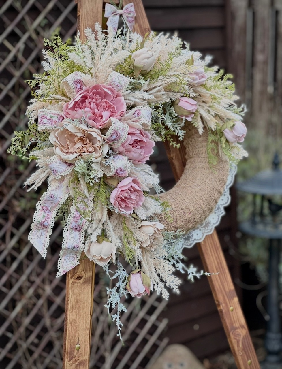 Elegant Sage & Silver Entrance Piece
