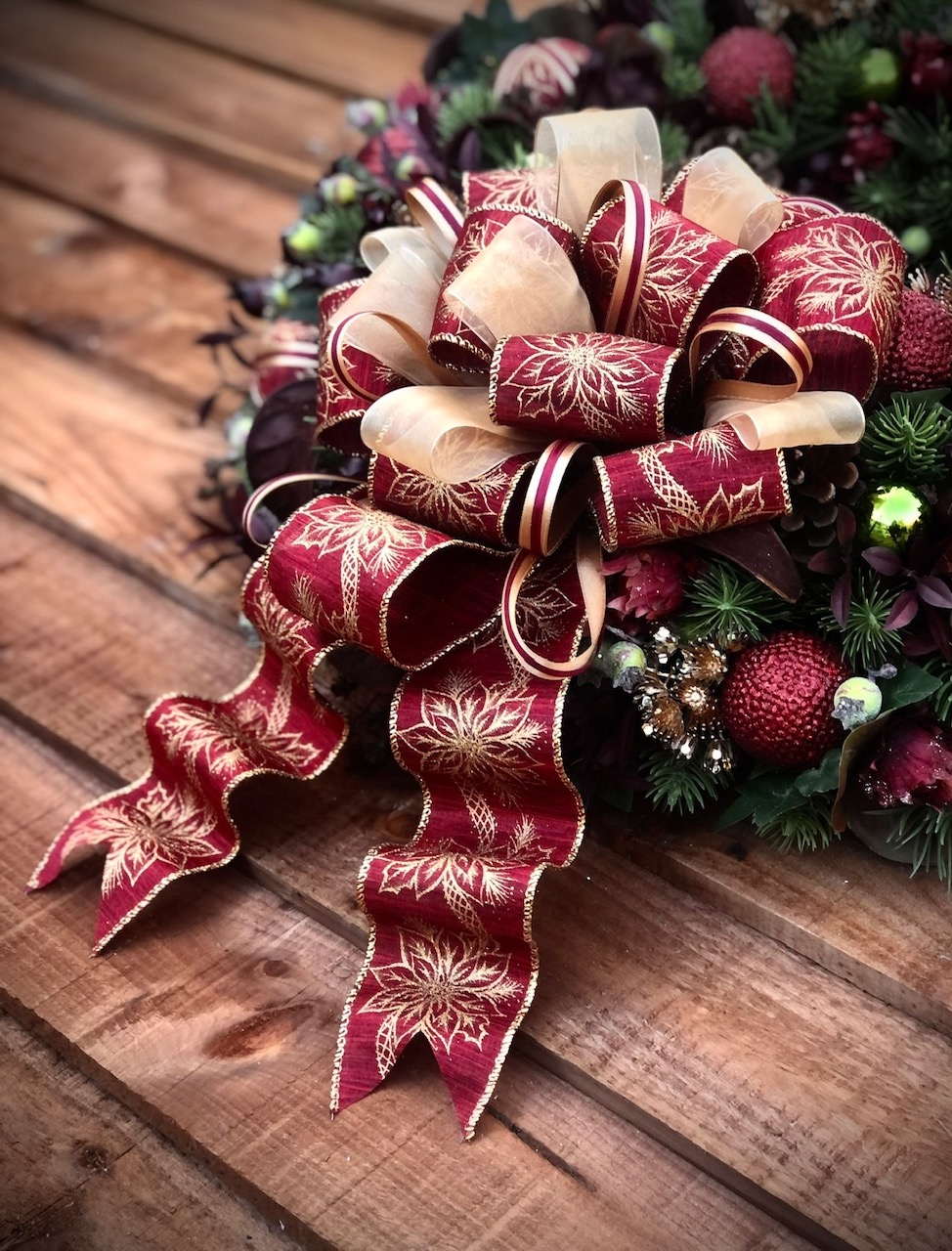 Blush peony heart wreath