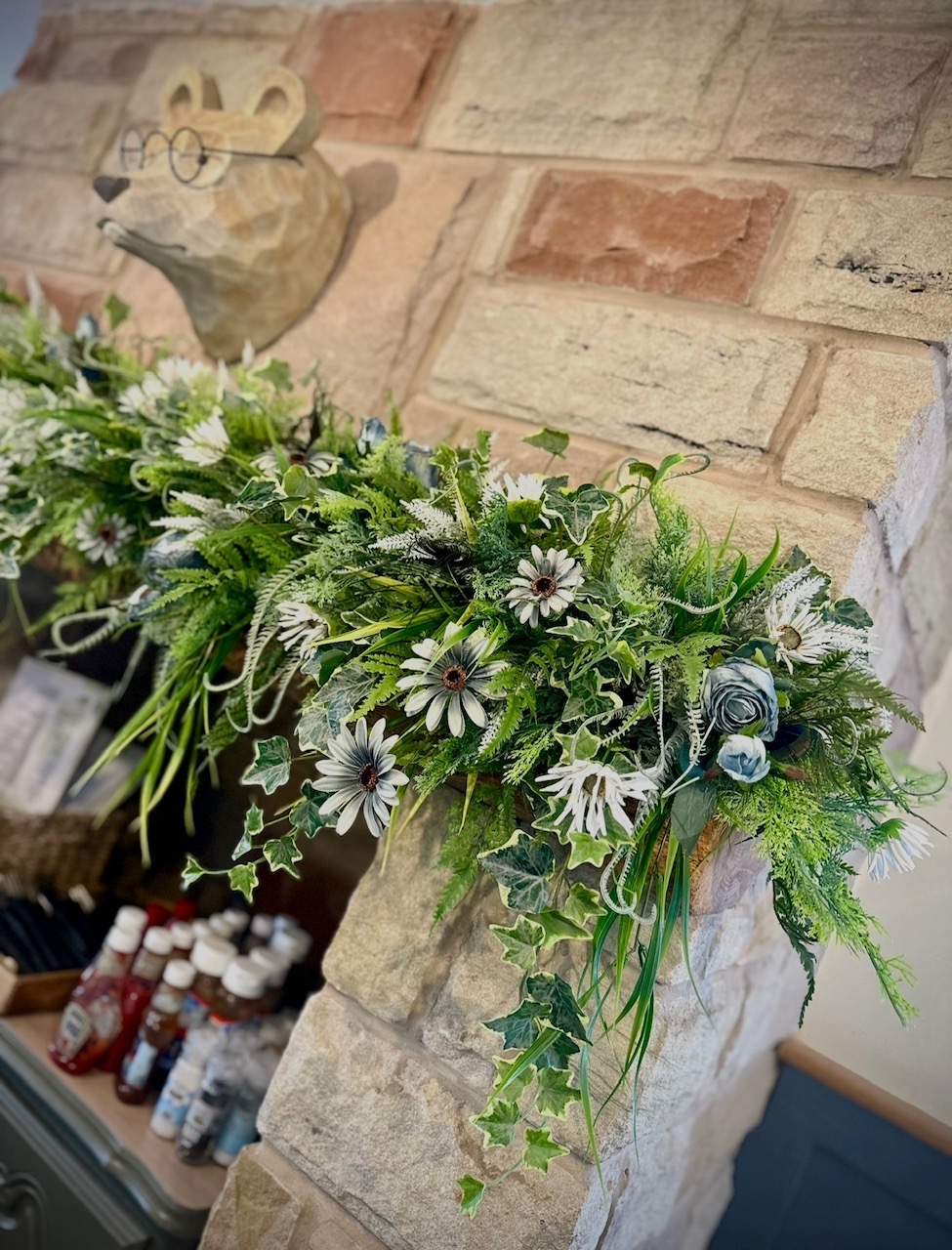 Botanical Fireplace Arrangement