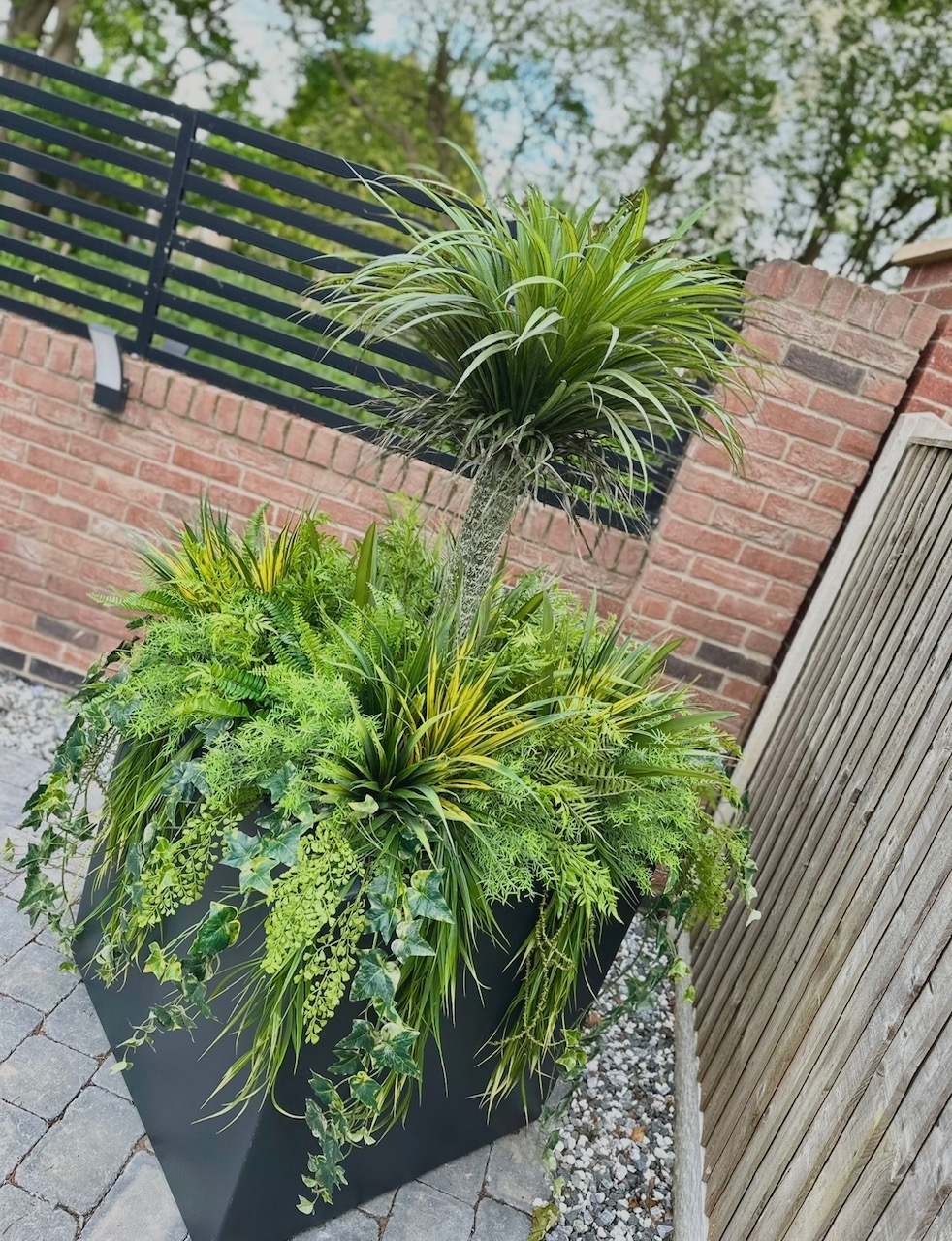 Door Entrance with Hanging Baskets