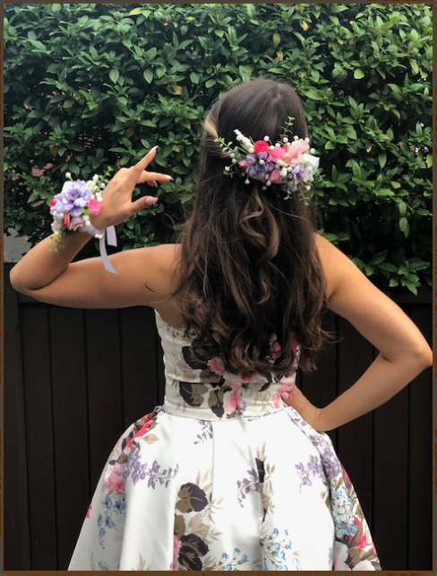 Custom floral hairpiece by Inspired by Nicola
